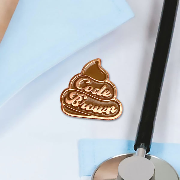 Code Brown Enamel Pin - Copper