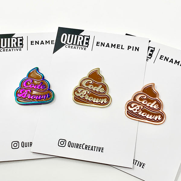 Code Brown Enamel Pin - Copper