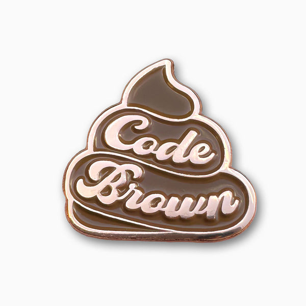 Code Brown Enamel Pin - Copper