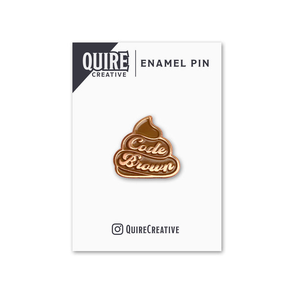 Code Brown Enamel Pin - Copper