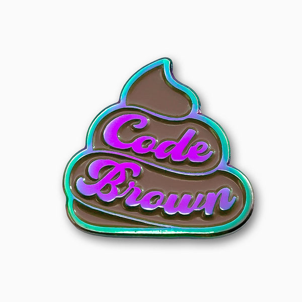 Code Brown Enamel Pin - Rainbow